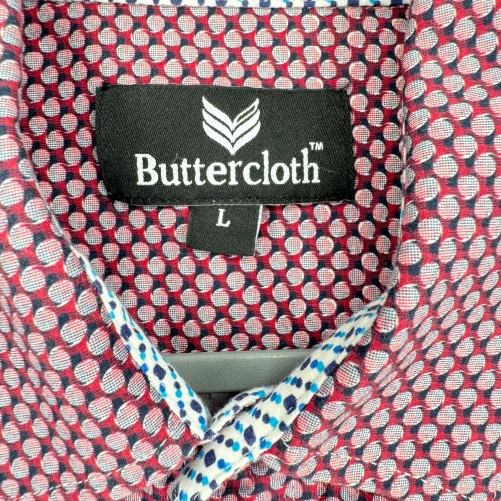 Buttercloth Men's Short‎ Sleeve Button Down Shirt Geometric Print